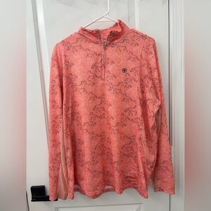 Ariat Sunstopper 3.0 1/4 Zip Baselayer Shirt horse print